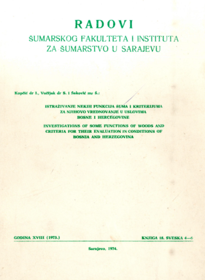 					Pogledaj Svezak 21 Br. 4-6 (1973): Radovi Šumarskog fakulteta i Instituta za šumarstvo u Sarajevu
				