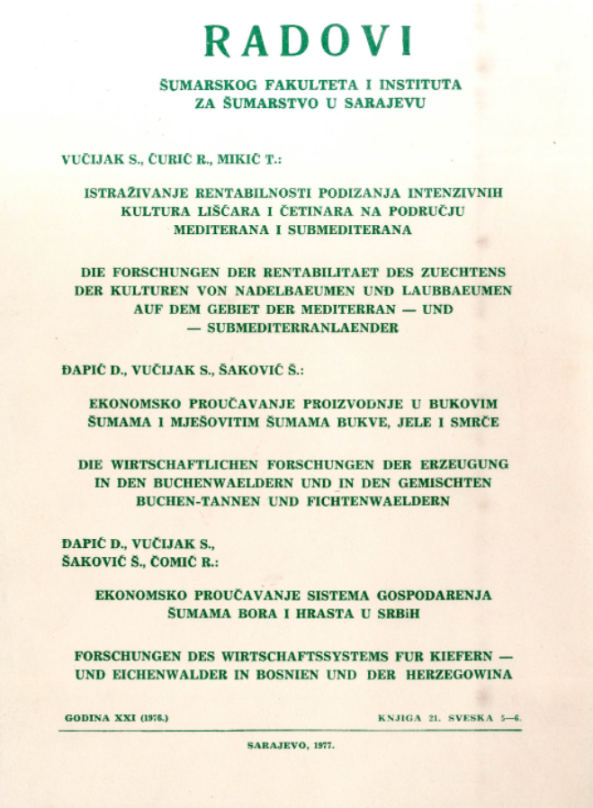 					Pogledaj Svezak 24 Br. 5-6 (1976): Radovi Šumarskog fakulteta i Instituta za šumarstvo u Sarajevu
				