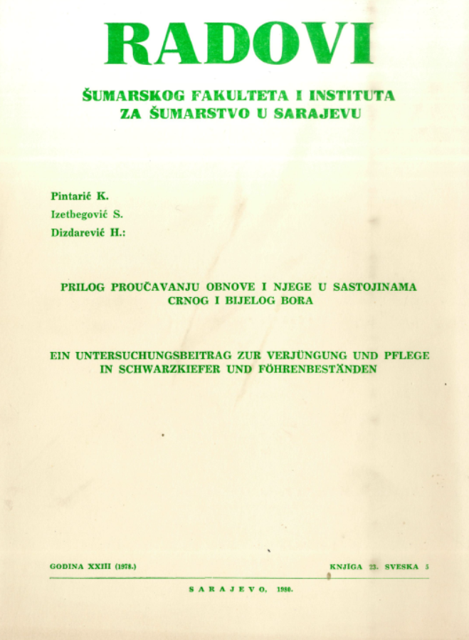 					Pogledaj Svezak 26 Br. 5 (1978): Radovi Šumarskog fakulteta i Instituta za šumarstvo u Sarajevu
				