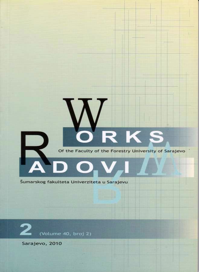 					View Vol. 40 No. 2 (2010): Works of the Faculty of Forestry University of Sarajevo
				