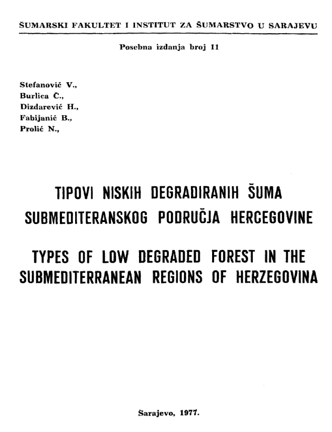 					View Vol. 11 No. 1 (1977): Šumarski fakultet i Institut za šumarstvo - Posebna izdanja
				