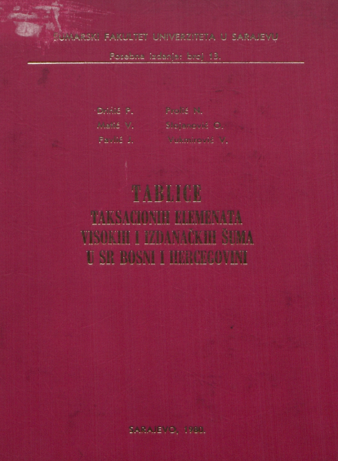 					View Vol. 13 No. 1 (1980): Šumarski fakultet i Institut za šumarstvo - Posebna izdanja
				