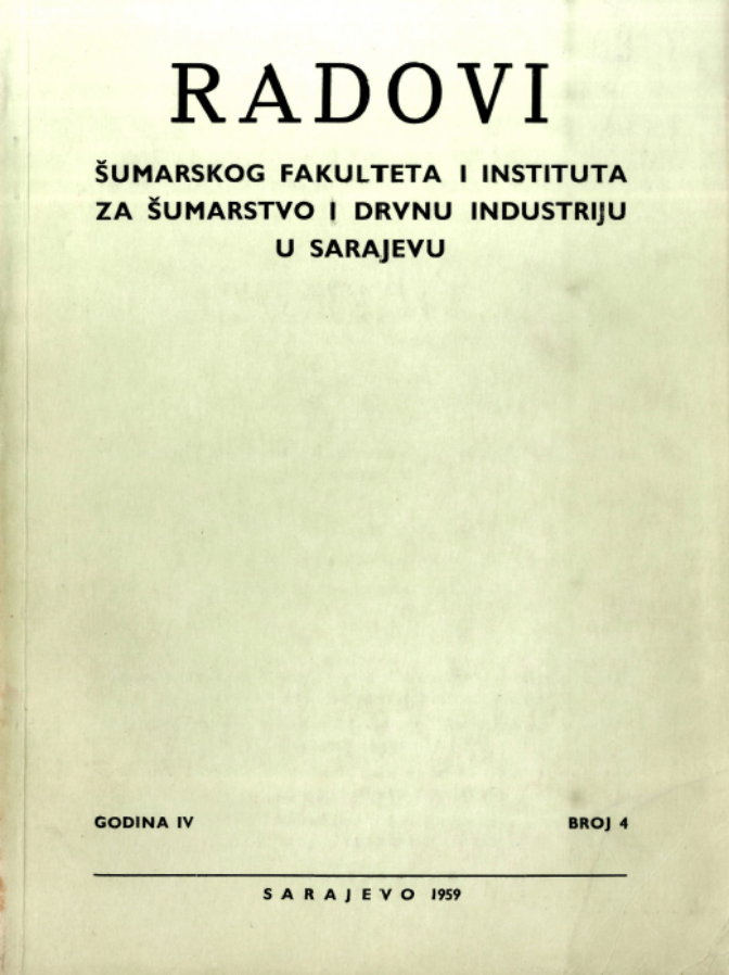 					Pogledaj Svezak 7 Br. 4 (1959): Radovi Šumarskog fakulteta i Instituta za šumarstvo i drvnu industriju u Sarajevu
				