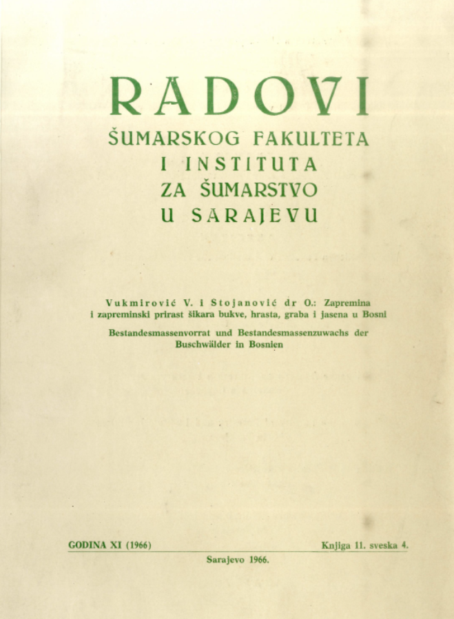 					View Vol. 14 No. 4 (1966): Radovi Šumarskog fakulteta i Instituta za šumarstvo u Sarajevu
				